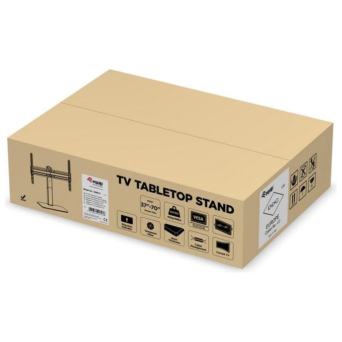 Equip 650612 Supporto per TV da Tavolo Universale 37'' a 70'' Fino a 40 Kg Regolabile in Altezza VESA 600x400 colore Nero