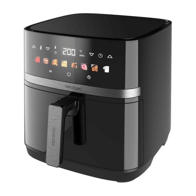 Cecotec 100501 CecofryandGrill Duoheat 8000 Friggitrice ad aria 8 L 2200W 8 Programmi Display Touch colore Nero