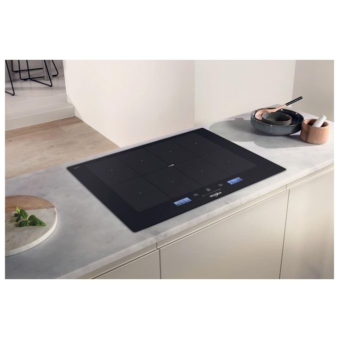 Whirlpool SMP778CNEIXL W Collection Piano cottura induzione 77 cm 8 zone FlexiFull 7400 W Touch Control colore Nero