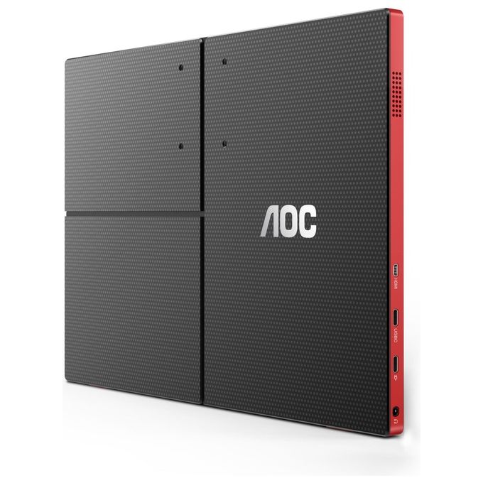 AOC 16G3 Monitor portatile da gaming 15.6'' IPS Full HD 144 Hz FreeSync USB-C HDMI colore Nero Rosso