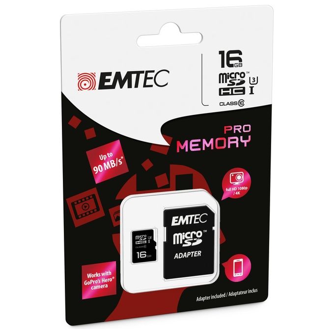 Micro Sd + Adapter 16 Gb Pro (3D - 4K)