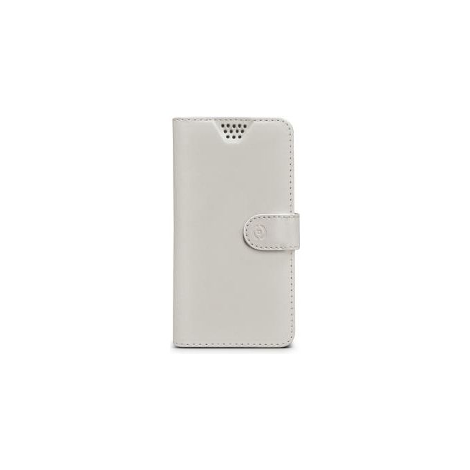 Celly WALLYUNIXXLWH Wally Unica Custodia a Libro Universale XXL per Smartphone 5.0'' a 5.7'' Ecopelle Chiusura Magnetica colore Bianco