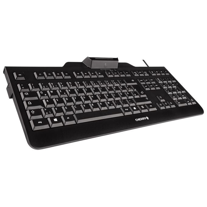 Contour Design JK-A0100DE-2 KC 1000 SC Tastiera Cablata USB con Lettore Smart Card QWERTZ Tedesco 105 Tasti Hub USB colore Nero