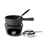 Stöckli 8569.80 Choco-Cheese Set per fonduta per cioccolato e formaggio in ghisa diametro 14 cm colore Nero
