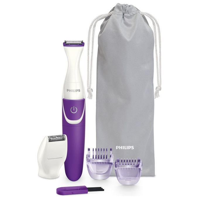PHILIPS BRT383-15 Rifinitore 3 in 1 per Zona Bikini Taglia Modella e Rasa 100% Impermeabile con 2 Pettini e Custodia colore Viola