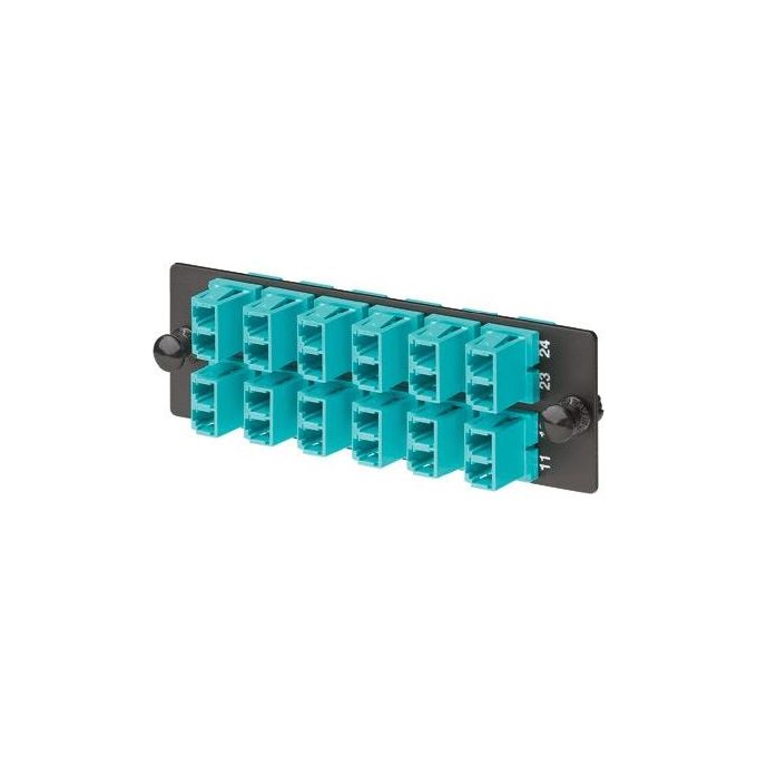 Panduit FAP12WAQDLCZ Pannello Adattatore Fibra 12 Porte LC Duplex OM3-OM4 con Manicotti in Zirconia colore Acqua