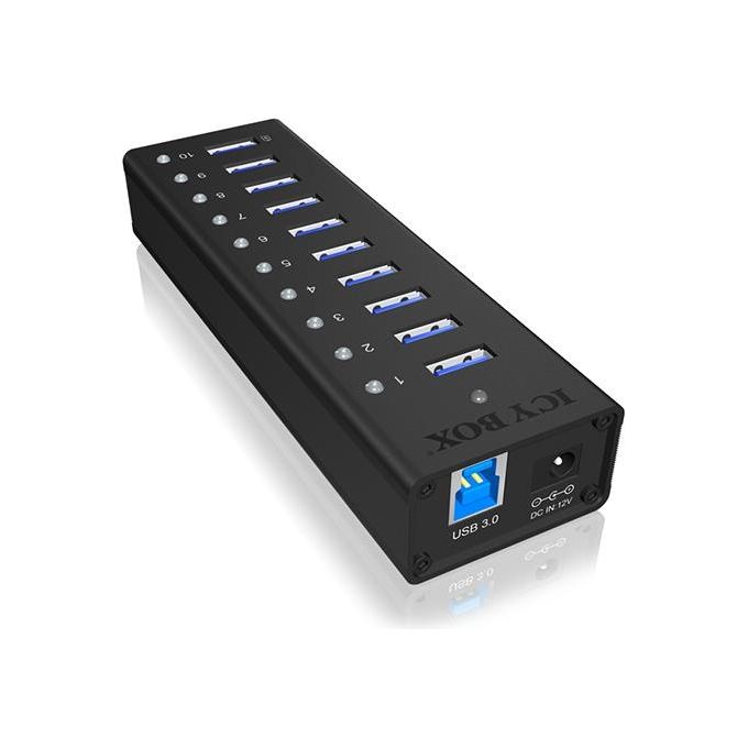Icy Box IB-AC6110 Hub Usb 3.0 a 10 Porte