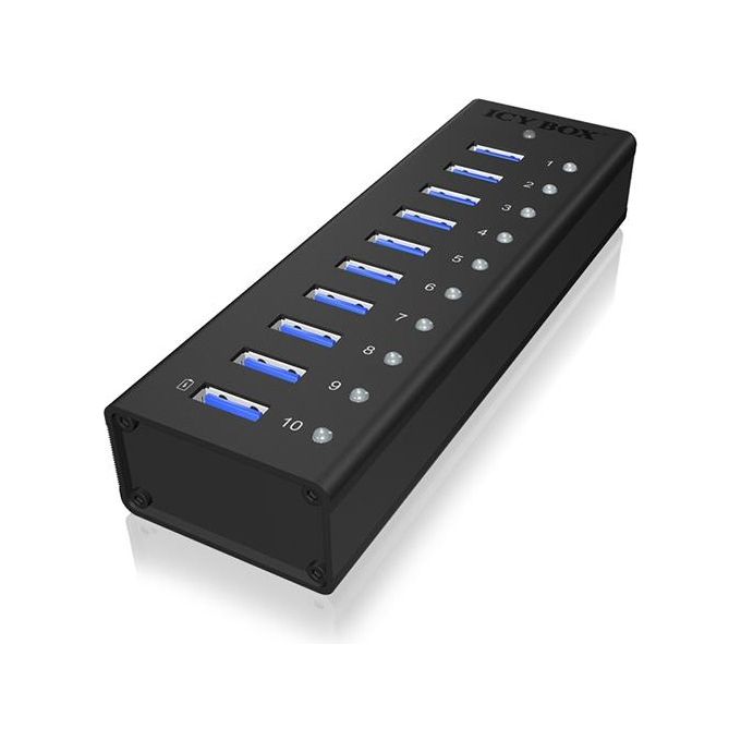 Icy Box IB-AC6110 Hub Usb 3.0 a 10 Porte