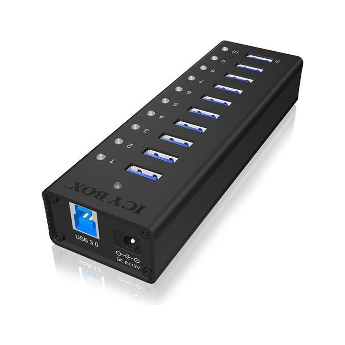 Icy Box IB-AC6110 Hub Usb 3.0 a 10 Porte