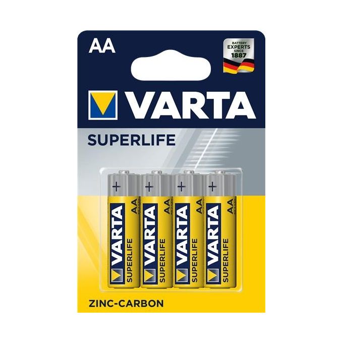 Varta Stilo AA Superlife Zinco-Carbone 4 Pezzi