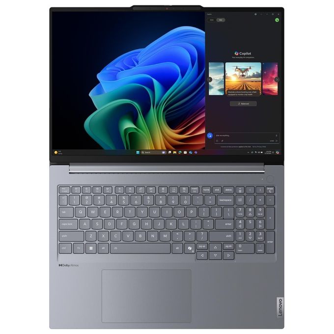 Lenovo 21NH0005IX ThinkBook 16 G7 QOY Notebook 16'' Snapdragon X1P-42-100 16 GB RAM 512 GB SSD Wi-Fi 7 Windows 11 Pro colore Grigio
