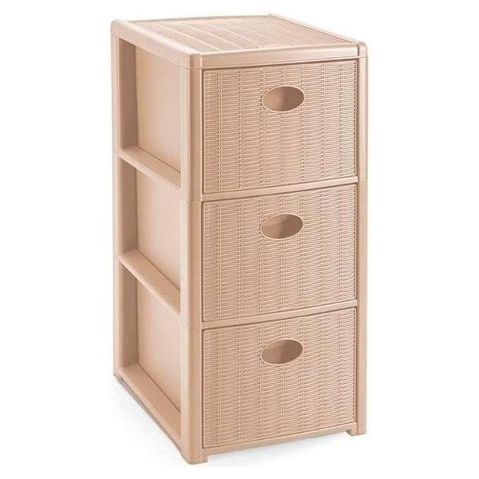 Stefanplast Mobile Cassettiera Elegance Slim 3 Cassetti Cashmere 30x40x60cm
