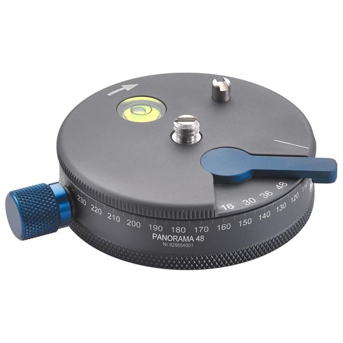 Novoflex PANORAMA-48 Piastra Panoramica Base per Fotografia con Scala 360° e Arresti a Scatto Regolabili 160 g Diametro 62 mm Altezza 18 mm colore Nero