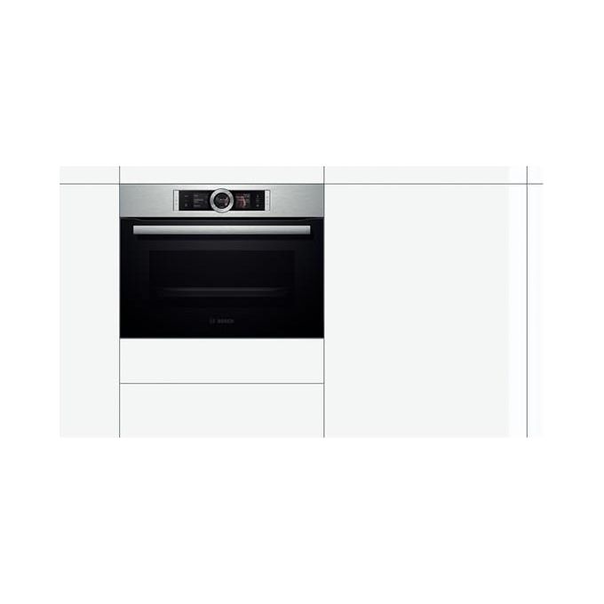 Bosch CSG656BS1 Serie 8 Forno Elettrico Compatto Multifunzione da Incasso a Vapore Capacita' 47 Litri Classe energetica A+ 14 Programmi EcoClean Fast Pre-Heating 60 cm Acciaio Inox