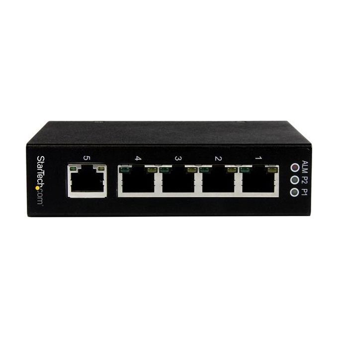 StarTech Switch di rete Commutatore Industriale Gigabit Ethernet a 5 porte non gestito - Guide DIN - Montabile a parete