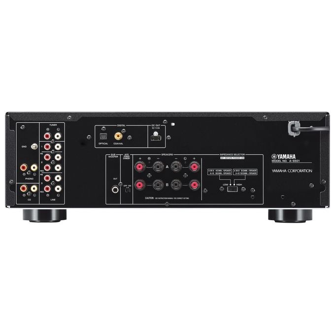 Yamaha A-S501 Amplificatore Integrato Stereo 85W x 2 Pure Direct Phono ingressi digitali colore Nero