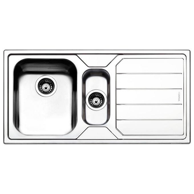 Apell LN1002IRBC Serie Linear Lavello da Incasso 100x50cm 1 Vasca +1 a Sinistra Gocciolatoio Destro Acciaio Inox