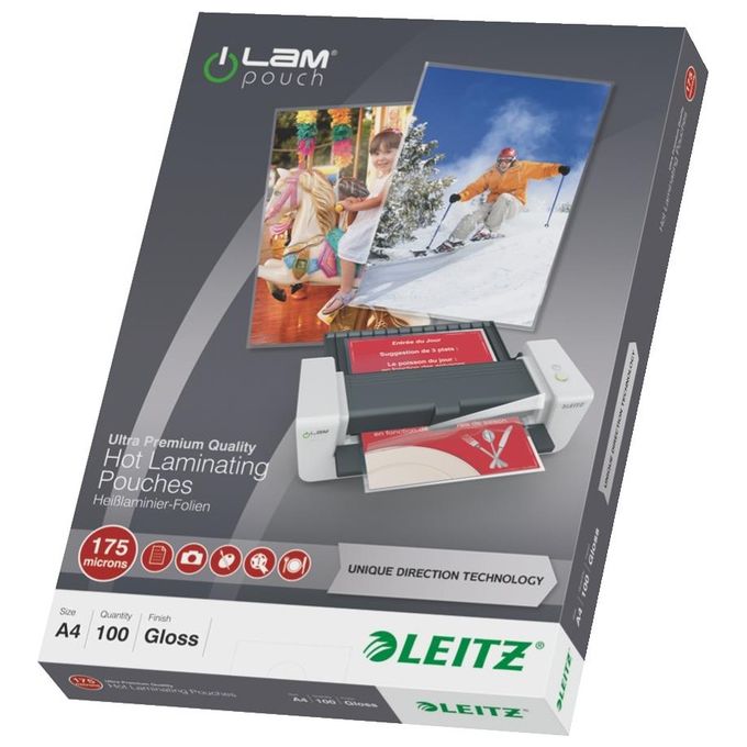 Leitz Confezione 100 Pouches A4 175 Micr Udt