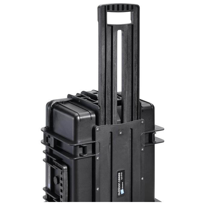 BandW 6700-B-SI Outdoor.case Custodia da Esterni in Polipropilene Impermeabile e Antipolvere IP67 con Maniglia Telescopica e Ruote Angolari colore Nero