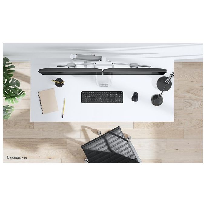 Neomounts 14793746000 DS75-450BL2 Supporto da Tavolo per 2 Schermi fino a 32'' 8 Kg ciascuno Regolabile in Altezza Rotazione e Inclinazione colore Nero