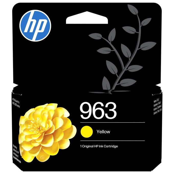 HP 3JA25AE 963 Cartuccia d'Inchiostro Originale 700 Pagine 10,7 ml per OfficeJet Pro 9010 9020 colore Giallo