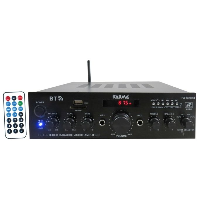 Karma PA-2380BT Amplificatore Stereo 2x50W Usb Sd 4 Ingressi