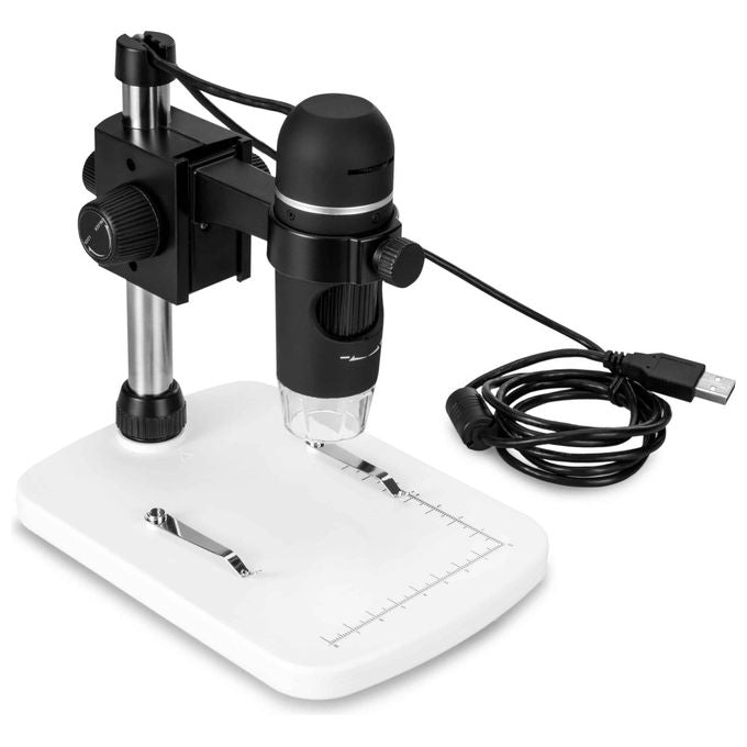 DIPROGRESS DP-H-USB5 HOOKE Microscopio Digitale Portatile 5MPX Ingrandimento 10X-300X con Tavolino colore Nero