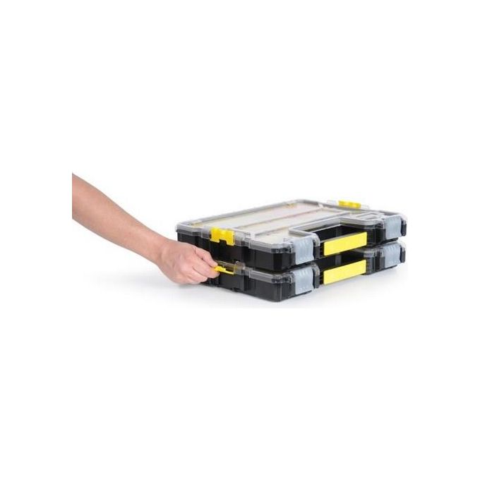 Stanley 1-97-517 FatMax Organizer Professionale 10 Vaschette Rimovibili IP53 PRO-STACK 6,68 L colore Giallo