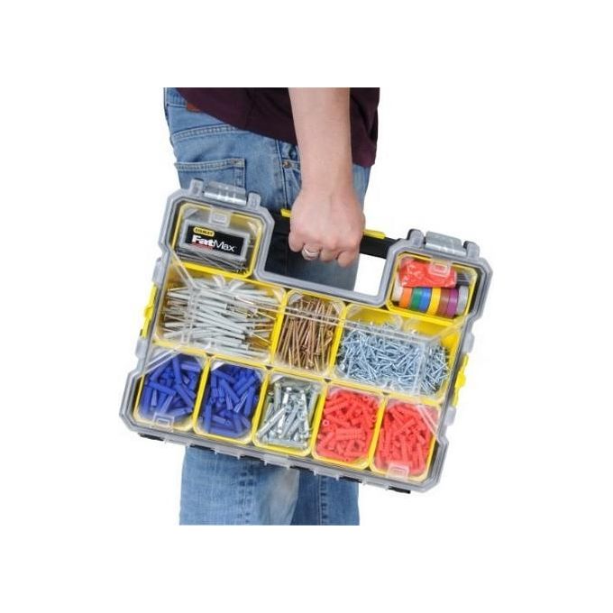 Stanley 1-97-517 FatMax Organizer Professionale 10 Vaschette Rimovibili IP53 PRO-STACK 6,68 L colore Giallo
