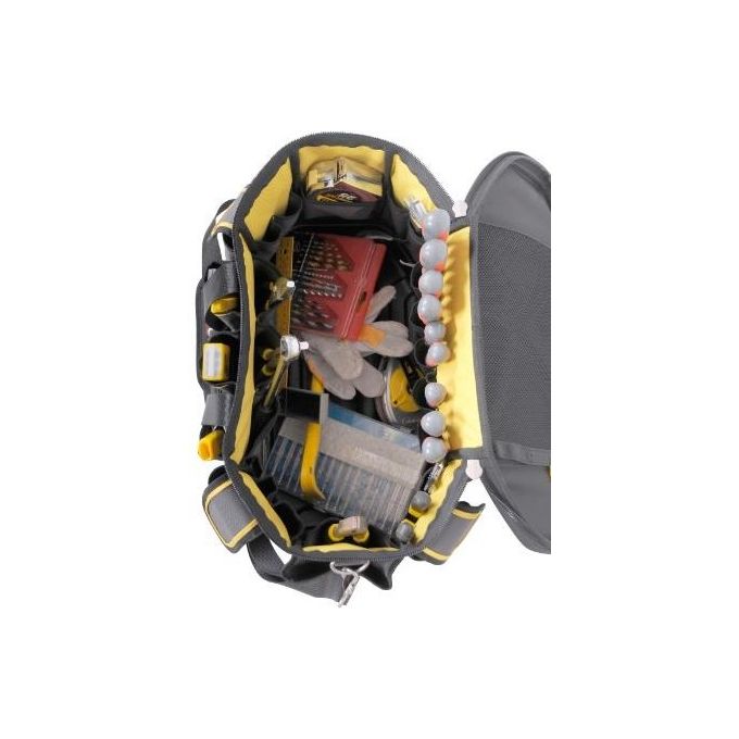 Stanley FMST1-70749 FatMax Borsa Portautensili Semirigida in Nylon 600 Denari con Base Rigida Impermeabile e Tasche Organizzative colore Nero con Dettagli Grigio e Giallo