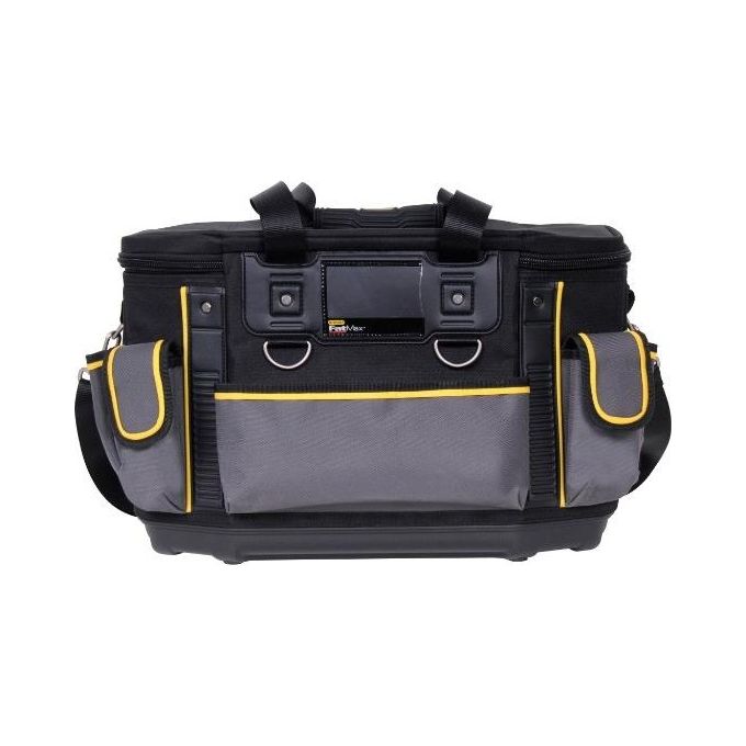 Stanley FMST1-70749 FatMax Borsa Portautensili Semirigida in Nylon 600 Denari con Base Rigida Impermeabile e Tasche Organizzative colore Nero con Dettagli Grigio e Giallo