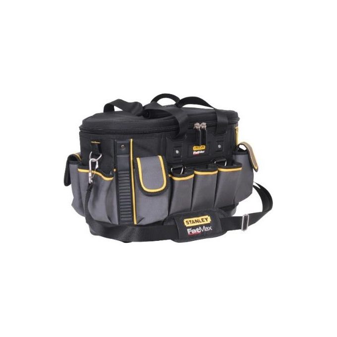 Stanley FMST1-70749 FatMax Borsa Portautensili Semirigida in Nylon 600 Denari con Base Rigida Impermeabile e Tasche Organizzative colore Nero con Dettagli Grigio e Giallo