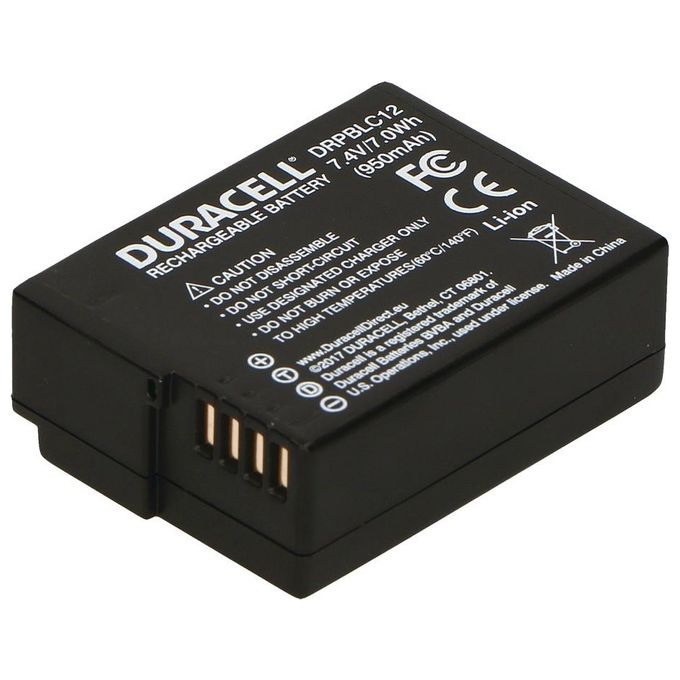 Duracell DRPBLC12 Batteria per Fotocamera-Videocamera Ioni di Litio 950 mAh 7,4 V compatibile con Panasonic DMW-BLC12 e Leica BP-DC12 colore Nero