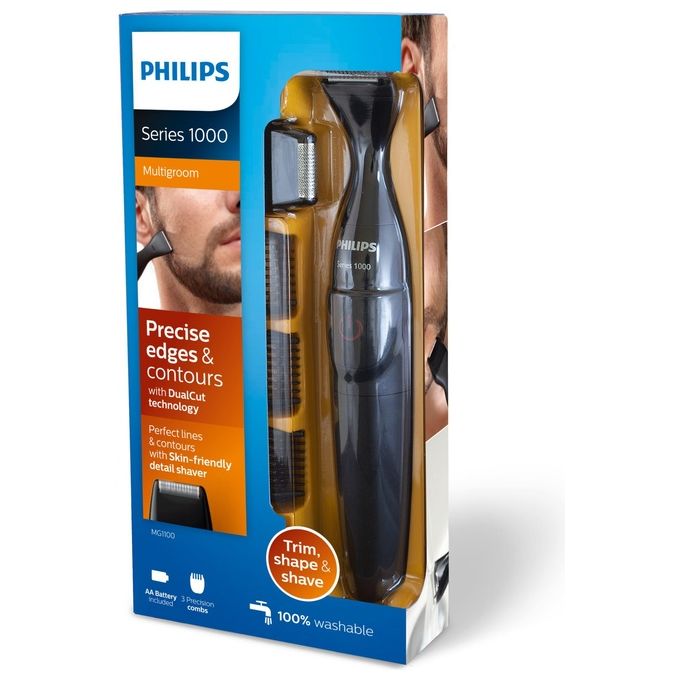 Philips MG1100-16 Multigroom Series 1000 Regolabarba di Precisione DualCut Nero