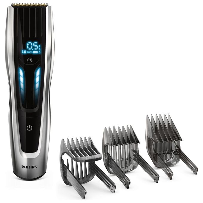 Philips HC9450-15 Hairclipper Series 9000 Regolacapelli Lame in Titanio Display Digitale Autonomia 120 min Grigio