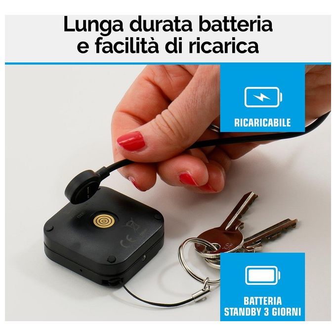 Beghelli 0589180 Salvavita Pocket Dispositivo Telesoccorso GSM GPS Pulsante SOS Sensore di Caduta Vivavoce colore Nero