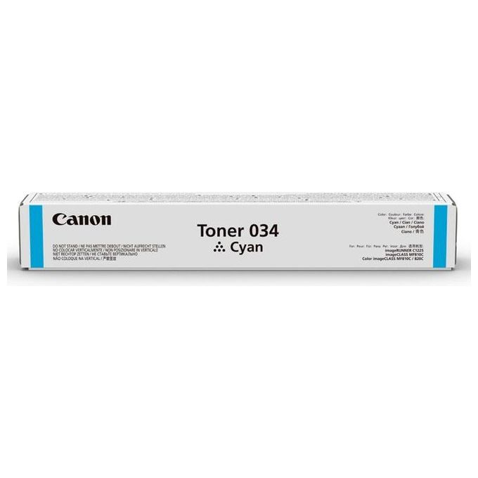 Canon 034 Cartuccia Toner Originale Alta Resa 7300 Pagine Tecnologia Stampa Laser colore Ciano