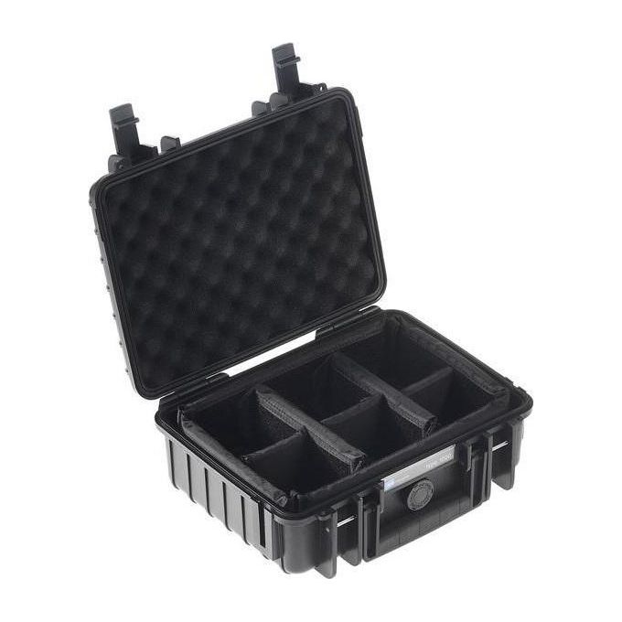 BandW International 1000-B Outdoor Cases Type 1000 Valigetta Rigida Impermeabile IP67 Antipolvere Antishock Polipropilene 4.1 L colore Nero