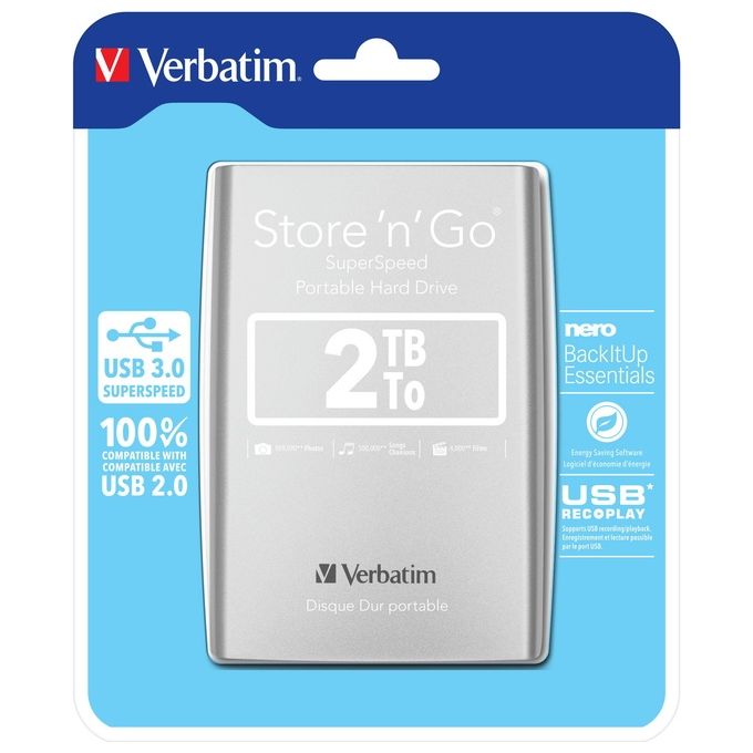 Verbatim Hard Disk Est.usb 3.0-2 Tb-2.5 Slim