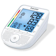 Beurer BM 49 - Misuratore di pressione da braccio, metodo oscillometrico, funzione vocale multilingue (IT, DE, FR, NL), rilevamento aritmie, display XL retroilluminato, memoria per 2 utenti x 60 misurazioni, alimentazione a batterie, dispositivo medico