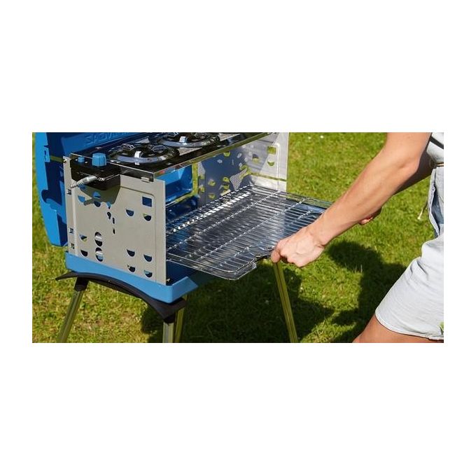 Campingaz FRA350034 400 SGR Grill a Gas 5200 W 3 Bruciatori Accensione Piezo Superficie Cottura 29x53 cm colore Blu Argento