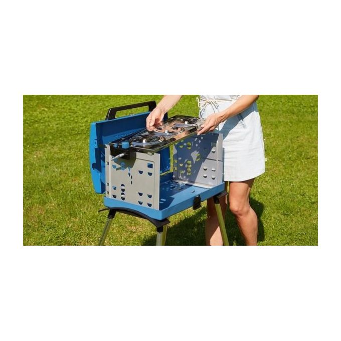 Campingaz FRA350034 400 SGR Grill a Gas 5200 W 3 Bruciatori Accensione Piezo Superficie Cottura 29x53 cm colore Blu Argento