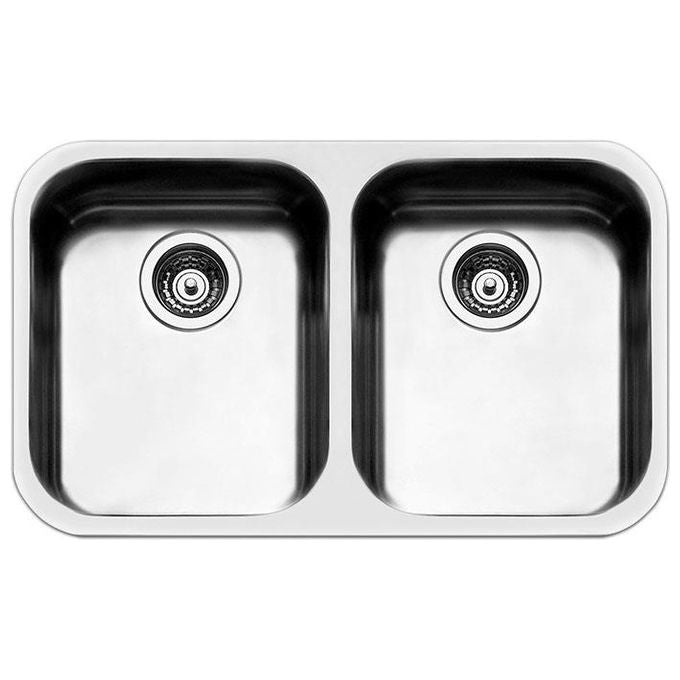 Apell FE4040UBC Serie Ferrara Lavello Inox spazzolato da incasso Sottopiano 2 Vasche 76x45cm