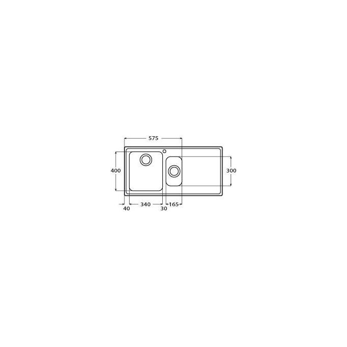 Apell VE1002IRAC Serie Venezia Lavello da Incasso 100x50cm 1 Vasca +1 a Sinistra Acciaio Inox Antigraffio