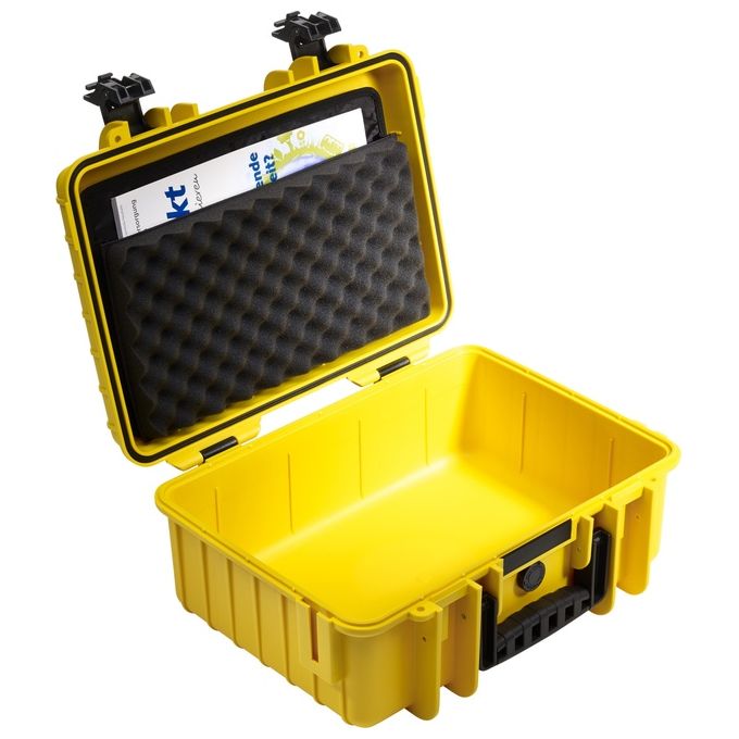 BandW International Type 1000 Custodia Rigida per Fotocamere da Esterni con Spugna Sintetica Giallo