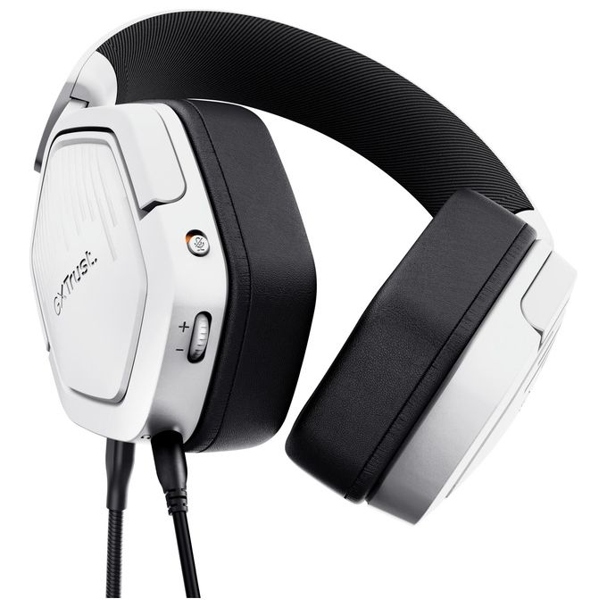 Trust cuffie gaming gxt492w carus bianche over ear multipiattaforma microfono removibile