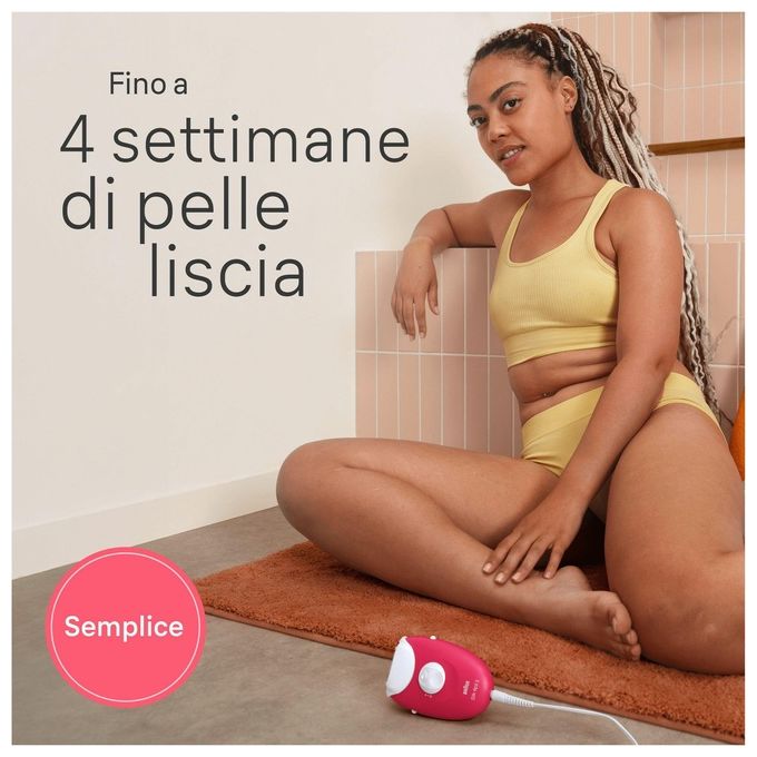 Braun SE3-031 Silk-Epil 3 Epilatore Elettrico Donna con Cavo 20 Pinzette SoftLift SmartLight Testina Rasoio colore Rosa