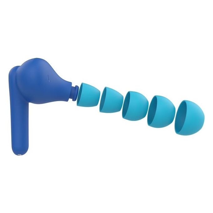 Belkin AUC011btBL SoundForm Nano 2 Auricolari Wireless per Bambini Bluetooth 5.3 Volume Limitato 85 dB IPX5 Resistente all'Acqua 28 Ore di Autonomia con Custodia colore Blu