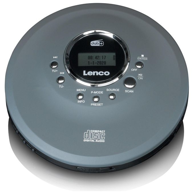 Lenco CD-400GY Lettore CD Portatile con Radio DAB+ FM Supporto MP3 Autonomia fino a 8 ore colore Antracite