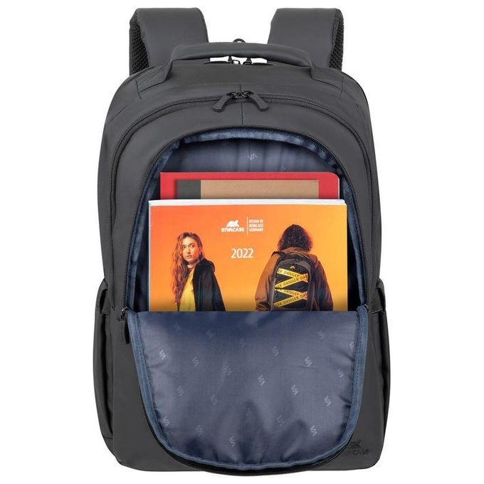 Rivacase 8435 BLACK ECO BACKPACK Tegel Zaino per Laptop fino a 15.6'' con Materiale Riciclato RPET Impermeabile colore Nero